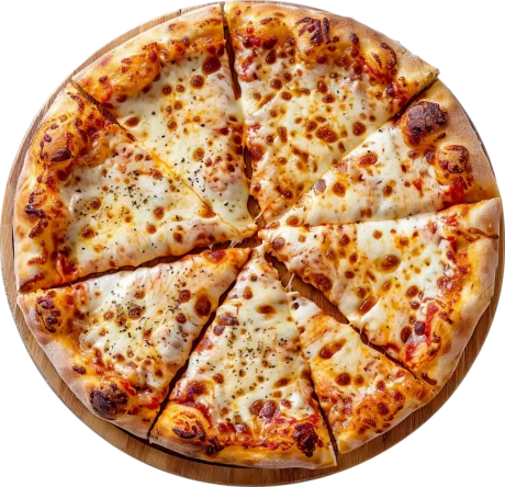 Cheese pizza with melted mozzarella